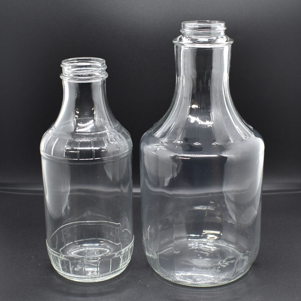 16 oz Decanter Glass Bottle with White Cap